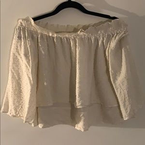 Club Monaco Cream off the shoulder top